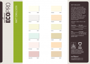 Emulsion Colour Card
